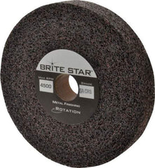 Brite Star - 6" Diam, 1" Face Width, 1" Center Hole, Coarse Grade, Aluminum Oxide Deburring Wheel - Convolute, Medium Density 6 Grade, 6,000 RPM - Industrial Tool & Supply