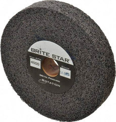 Brite Star - 6" Diam, 1" Face Width, 1" Center Hole, Medium Grade, Aluminum Oxide Deburring Wheel - Convolute, Soft Density 5 Grade, 6,000 RPM - Industrial Tool & Supply