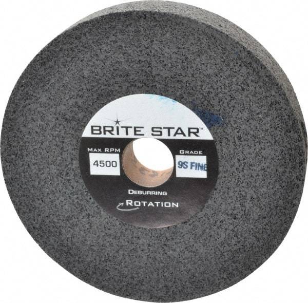 Brite Star - 6" Diam, 1" Face Width, 1" Center Hole, Fine Grade, Silicon Carbide Deburring Wheel - Convolute, Extra Hard Density 9 Grade, 4,500 RPM - Industrial Tool & Supply