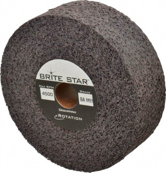 Brite Star - 6" Diam, 2" Face Width, 1" Center Hole, Medium Grade, Aluminum Oxide Deburring Wheel - Convolute, Hard Density 8 Grade, 4,500 RPM - Industrial Tool & Supply
