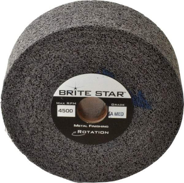 Brite Star - 6" Diam, 2" Face Width, 1" Center Hole, Medium Grade, Aluminum Oxide Deburring Wheel - Convolute, Soft Density 5 Grade, 6,000 RPM - Industrial Tool & Supply