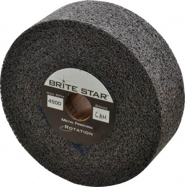 Brite Star - 6" Diam, 2" Face Width, 1" Center Hole, Medium Grade, Aluminum Oxide Deburring Wheel - Convolute, Medium Density 6 Grade, 6,000 RPM - Industrial Tool & Supply