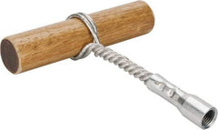 Schaefer Brush - 6-1/2" Long, 1/4" NPT Male, Galvanized Steel T-Bar Brush Handle - 1/2" Diam, For Use with Tube Brushes & Scrapers - Industrial Tool & Supply