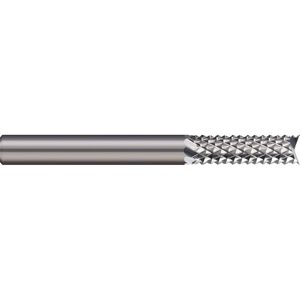 Micro 100 - 1/4" Diam, 1" LOC, 1/4" Shank Diam, Fishtail Point Diamond-Pattern Router Bit - Exact Industrial Supply