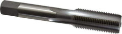 OSG - 5/8-18 UNF 3B 4 Flute Bright Finish High Speed Steel Straight Flute Standard Hand Tap - Bottoming, Left Hand Thread, 3-13/16" OAL, 1-13/16" Thread Length, H3 Limit, Oversize - Exact Industrial Supply