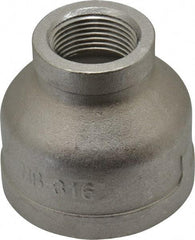 Merit Brass - 1-1/2 x 3/4" Grade 316 Stainless Steel Pipe Reducer Coupling - FNPT x FNPT End Connections, 150 psi - Industrial Tool & Supply