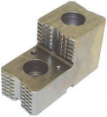 H & R Manufacturing - 52" Max Chuck Diam Compatibility, Steel Bullard Hard Lathe Top Jaws - 5/8" Groove Width, 3" Wide x 6-5/8" Long x 4" High - Industrial Tool & Supply