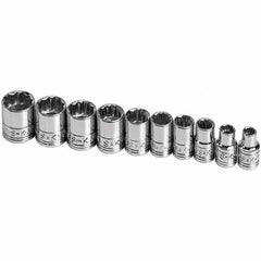 SK - 1/4" Drive Standard Socket Set - 5 to 14mm, Metric Measurement Standard - Industrial Tool & Supply