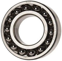 SKF - 40mm Bore Diam, 80mm OD, Open Self Aligning Radial Ball Bearing - 23mm Wide, 2 Rows, Round Bore, 2,250 Lb Static Capacity, 7,170 Lb Dynamic Capacity - Industrial Tool & Supply