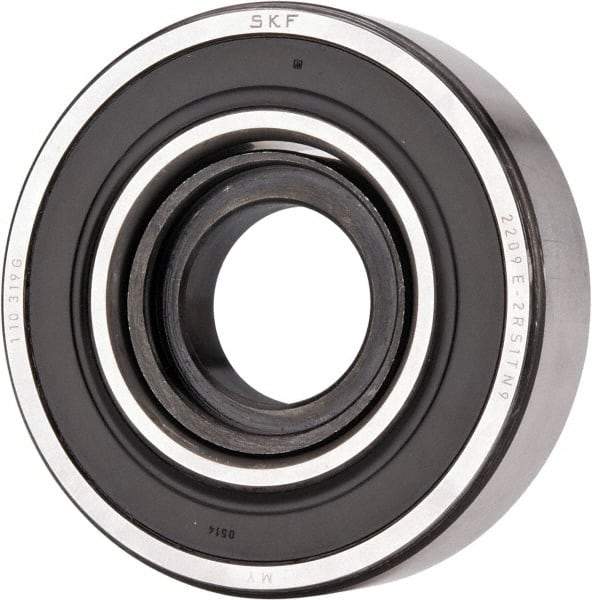 SKF - 45mm Bore Diam, 85mm OD, Double Seal Self Aligning Radial Ball Bearing - 23mm Wide, 2 Rows, Round Bore, 2,380 Lb Static Capacity, 7,310 Lb Dynamic Capacity - Industrial Tool & Supply