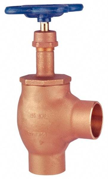 NIBCO - 2" Pipe, Class 125, Soldered Bronze Renewable Angle Gate Valve - 200 WOG, 125 WSP, Screw-In Bonnet - Industrial Tool & Supply