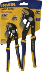 Irwin - 2 Piece GrooveLock Plier Set - Comes in Display Card - Industrial Tool & Supply
