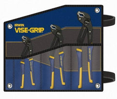 Irwin - 3 Piece GrooveLock Plier Set - Comes in Tool Roll - Industrial Tool & Supply