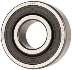 SKF - 30mm Bore Diam, 72mm OD, Double Seal Self Aligning Radial Ball Bearing - 27mm Wide, 2 Rows, Round Bore, 1,980 Lb Static Capacity, 7,010 Lb Dynamic Capacity - Industrial Tool & Supply