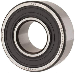 SKF - 35mm Bore Diam, 80mm OD, Double Seal Self Aligning Radial Ball Bearing - 31mm Wide, 2 Rows, Round Bore, 2,520 Lb Static Capacity, 8,930 Lb Dynamic Capacity - Industrial Tool & Supply