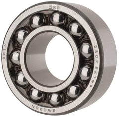SKF - 35mm Bore Diam, 80mm OD, Open Self Aligning Radial Ball Bearing - 31mm Wide, 2 Rows, Round Bore, 2,520 Lb Static Capacity, 8,930 Lb Dynamic Capacity - Industrial Tool & Supply