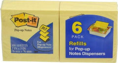 3M - 100 Sheet, 3 x 3", Note Pad/Writing Pad/Notebook - Yellow - Industrial Tool & Supply