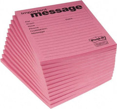 3M - 50 Sheet, 4 x 5", Note Pad/Writing Pad/Notebook - Pink - Industrial Tool & Supply