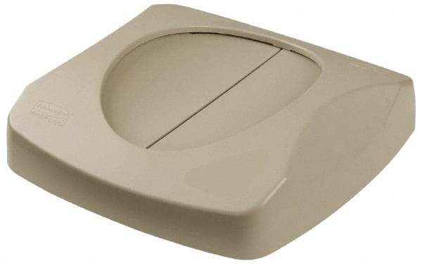 Rubbermaid - Square Lid for Use with 23 Gal Square Trash Cans - Beige, Plastic, For 3569-07 & 3569-88 - Industrial Tool & Supply