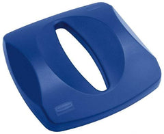 Rubbermaid - Square Lid for Use with 23 Gal Square Recycle Containers - Blue, Plastic, For 3569 - Industrial Tool & Supply