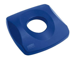 Rubbermaid - Square Lid for Use with 23 Gal Square Recycle Containers - Blue, Plastic, For 3569 - Industrial Tool & Supply