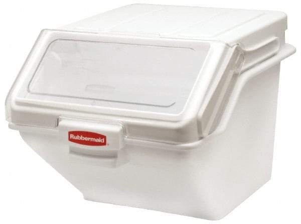Rubbermaid - Rectangular, White Polyethylene Food Bin - 23-1/2" High x 16.9" Wide x 19.2" Long - Industrial Tool & Supply