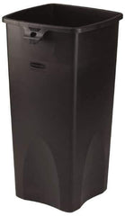 Rubbermaid - 23 Gal Black Square Trash Can - Polyethylene, 30.9" High x 16-1/2" Long x 15-1/2" Wide - Industrial Tool & Supply