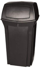 Rubbermaid - 35 Gal Black Square Trash Can - Polyethylene, 41" High x 21-1/2" Long x 21-1/2" Wide - Industrial Tool & Supply