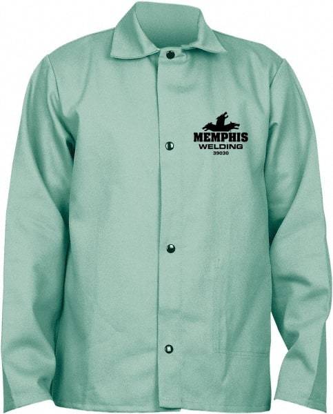 MCR Safety - Size 5XL Welding & Flame Resistant/Retardant Jacket - Green, Cotton, Snaps Closure - Industrial Tool & Supply