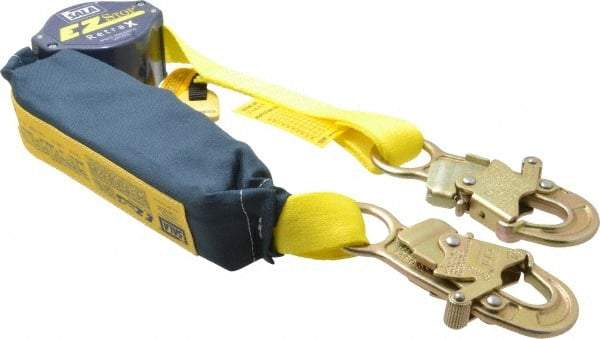 DBI/SALA - 6' Long, 310 Lb Capacity, Polyester Webbing Self-Retracting Lanyard - Yellow - Industrial Tool & Supply