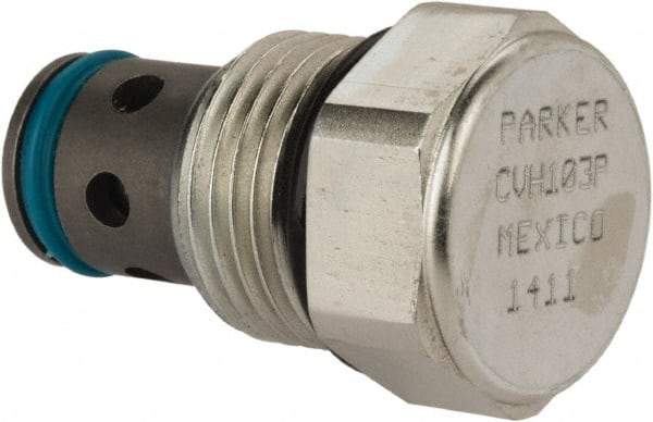 Parker - 16 GPM Steel Hydraulic Control Valve - 7/8-14 Thread, C10-2 Cavity - Industrial Tool & Supply