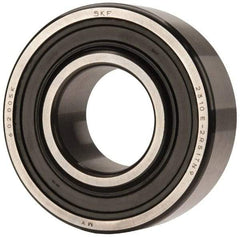 SKF - 50mm Bore Diam, 110mm OD, Double Seal Self Aligning Radial Ball Bearing - 40mm Wide, 2 Rows, Round Bore, 4,500 Lb Static Capacity, 14,300 Lb Dynamic Capacity - Industrial Tool & Supply