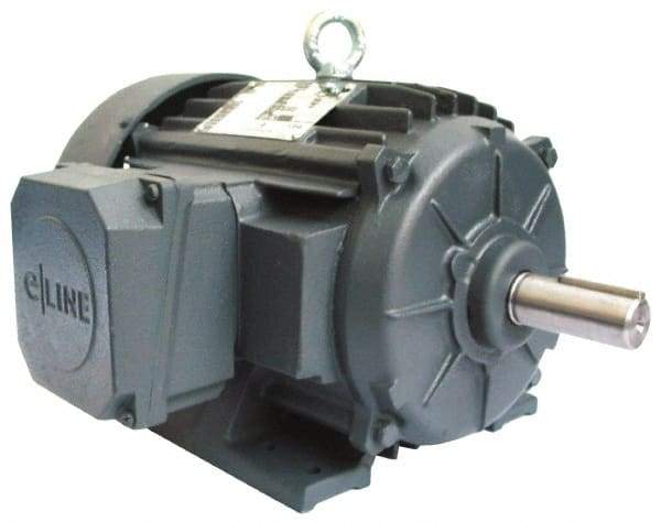 US Motors - 1 hp, TEFC Enclosure, No Thermal Protection, 1,155 RPM, 575 Volt, 60 Hz, Three Phase Energy Efficient Motor - Size 145 Frame, Rigid Mount, 1 Speed, Ball Bearings, 1.3 Full Load Amps, F Class Insulation, CCW Lead End - Industrial Tool & Supply