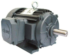 US Motors - 15 hp, TEFC Enclosure, No Thermal Protection, 1,760 RPM, 208-230/460 Volt, 60 Hz, Three Phase Energy Efficient Motor - Size 254 Frame, Rigid Mount, 1 Speed, Ball Bearings, 37.5-34.4/17.2 Full Load Amps, F Class Insulation, CCW Lead End - Industrial Tool & Supply
