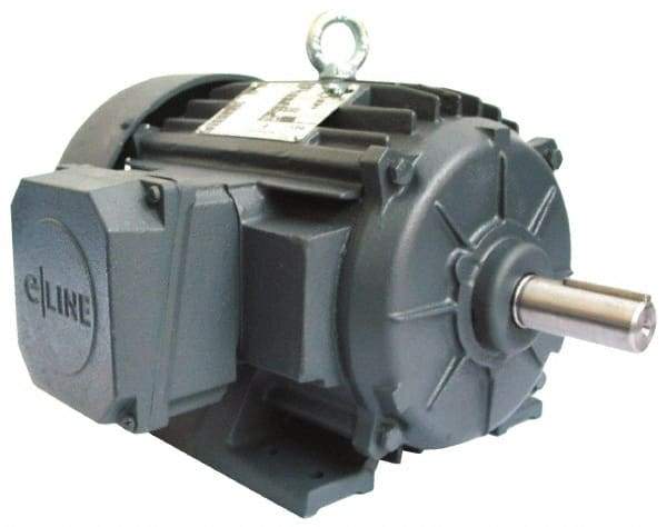 US Motors - 20 hp, TEFC Enclosure, No Thermal Protection, 3,540 RPM, 208-230/460 Volt, 60 Hz, Three Phase Energy Efficient Motor - Size 256 Frame, Rigid Mount, 1 Speed, Ball Bearings, 50.5-47.8/23.9 Full Load Amps, F Class Insulation, CCW Lead End - Industrial Tool & Supply