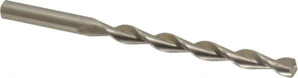 Interstate - 1/4" 135° High Speed Steel Jobber Drill - Bright Finish, Right Hand Cut, Parabolic Flute, Straight Shank, 4" OAL, Split Point - Industrial Tool & Supply
