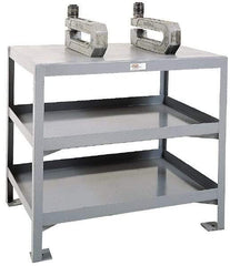 Made in USA - 36 Wide x 18" Deep x 32" High, Steel Machine Work Table - Edge Turned Down, Fixed Legs - Industrial Tool & Supply