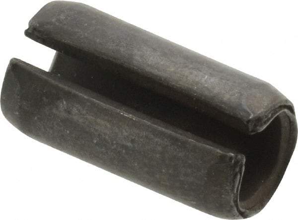 Made in USA - 3/8" Diam x 3/4" Long Slotted Spring Pin - Grade 1070-1090 Alloy Steel, Black Oxide Finish - Industrial Tool & Supply