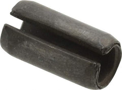 Made in USA - 3/8" Diam x 3/4" Long Slotted Spring Pin - Grade 1070-1090 Alloy Steel, Black Oxide Finish - Industrial Tool & Supply