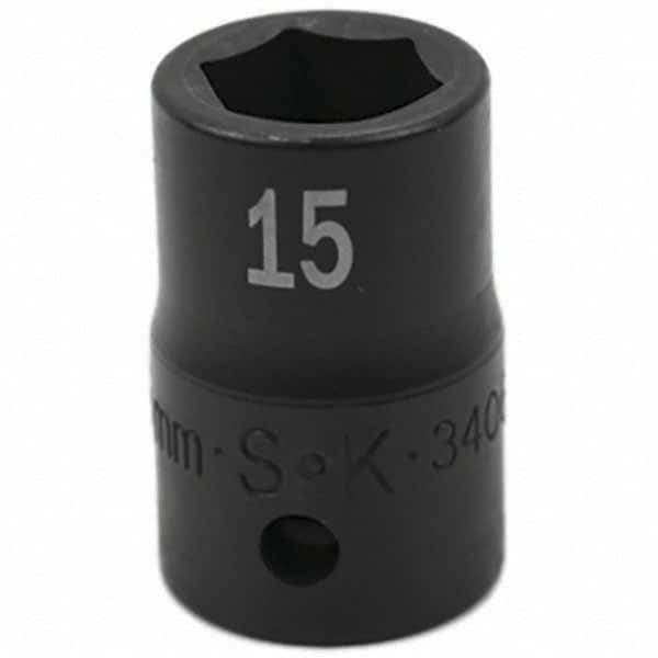 SK - Impact Socket - 1/2"DR 15MM IMPACT SOCKET - Industrial Tool & Supply