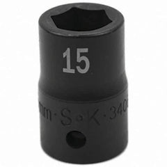 SK - Impact Socket - 1/2"DR 15MM IMPACT SOCKET - Industrial Tool & Supply