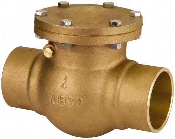 NIBCO - 2" Bronze Check Valve - Bolted Bonnet, Soldered x Soldered, 300 WOG - Industrial Tool & Supply