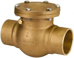 NIBCO - 4" Bronze Check Valve - Bolted Bonnet, Soldered x Soldered, 300 WOG - Industrial Tool & Supply