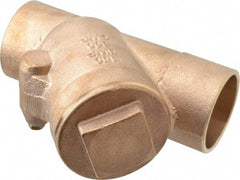 NIBCO - 2" Bronze Check Valve - Y-Pattern, Soldered x Soldered, 300 WOG - Industrial Tool & Supply