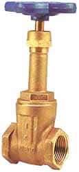 NIBCO - 1-1/2" Pipe, Class 125, Threaded Bronze Solid Wedge Rising Stem Gate Valve - 200 WOG, 125 WSP, Screw-In Bonnet - Industrial Tool & Supply