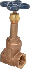 NIBCO - 1" Pipe, Class 125, Threaded Bronze Solid Wedge Rising Stem Gate Valve - 200 WOG, 125 WSP, Screw-In Bonnet - Industrial Tool & Supply