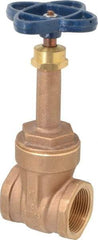 NIBCO - 1-1/4" Pipe, Class 125, Threaded Bronze Solid Wedge Rising Stem Gate Valve - 200 WOG, 125 WSP, Screw-In Bonnet - Industrial Tool & Supply