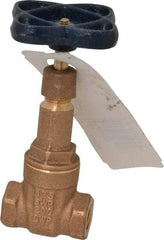 NIBCO - 1/4" Pipe, Class 125, Threaded Bronze Solid Wedge Rising Stem Gate Valve - 200 WOG, 125 WSP, Screw-In Bonnet - Industrial Tool & Supply
