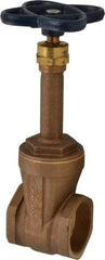 NIBCO - 2" Pipe, Class 125, Threaded Bronze Solid Wedge Rising Stem Gate Valve - 200 WOG, 125 WSP, Screw-In Bonnet - Industrial Tool & Supply