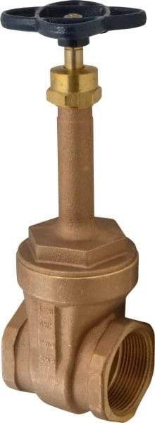 NIBCO - 2-1/2" Pipe, Class 125, Threaded Bronze Solid Wedge Rising Stem Gate Valve - 200 WOG, 125 WSP, Screw-In Bonnet - Industrial Tool & Supply